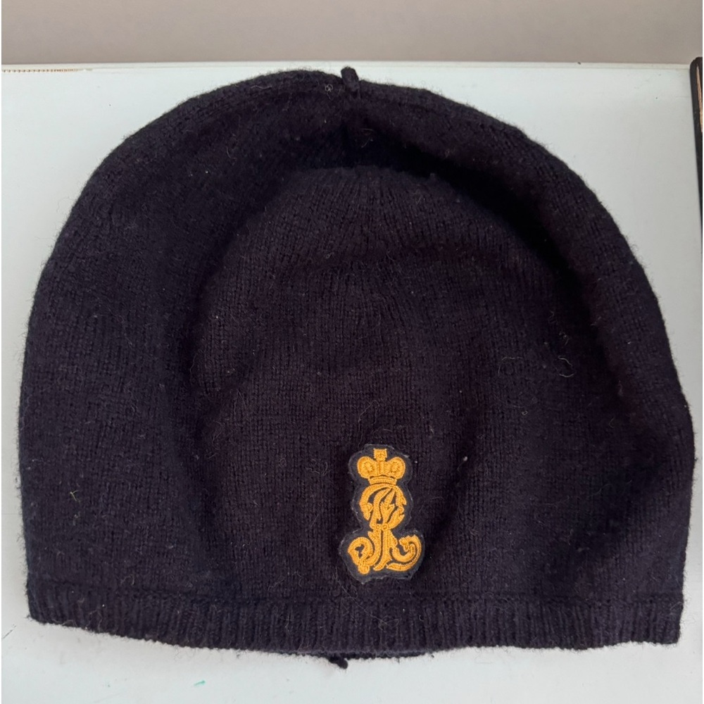 Ralph Lauren girls navy beret size 4-6X 100% wool
